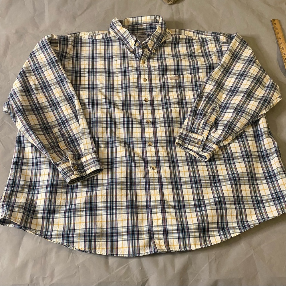 Carhartt longsleeve, button-down plaid 100% cotton shirt size 4 XL 4xl
